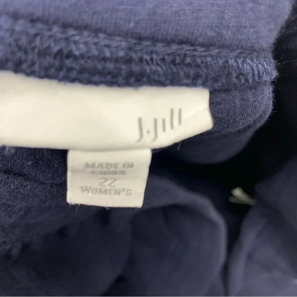 J Jill Pants Woman Sz  22 Blue  Pockets Front Zip   Elastic High Waist - Picture 8 of 13